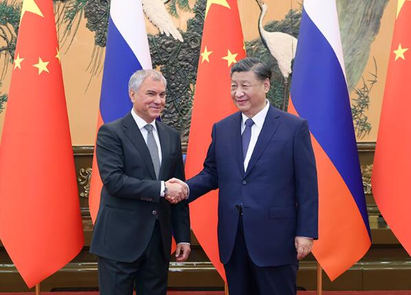 习近平会见俄罗斯国家杜马主席沃洛金1 习近平会见俄罗斯国家杜马主席沃洛金1
