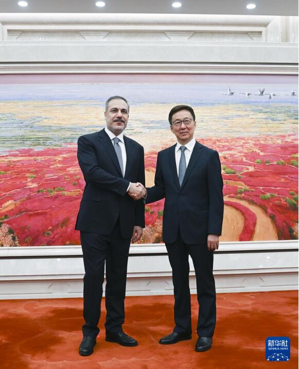 韩正会见土耳其外长费丹 韩正会见土耳其外长费丹
