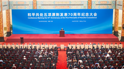 和平共处五项原则发表70周年纪念大会在北京人民大会堂隆重举行 4