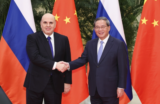 李强同俄罗斯总理米舒斯京共同主持中俄总理第三十次定期会晤 李强同俄罗斯总理米舒斯京共同主持中俄总理第三十次定期会晤