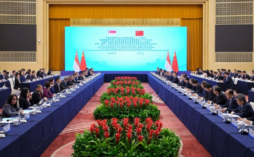 丁薛祥会见新加坡副总理颜金勇并共同主持中新双边合作机制会议